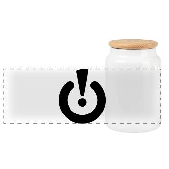 Standby Symbol – TV Power Off On Energy Saving - Panoramic Cookie Jar with Wooden Lid - white - Front