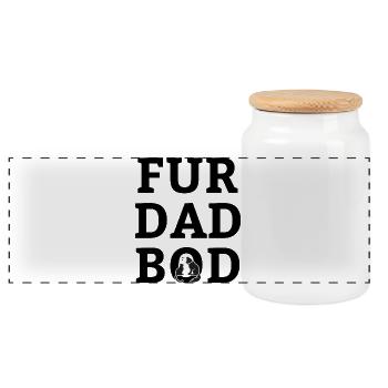 Fur dad bod - Panorama Keksdose mit Holzdeckel - Weiß - Vorne