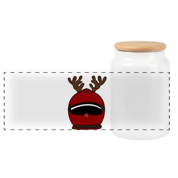 Noël - Boîte à biscuits avec couvercle en bois - blanc - Devant