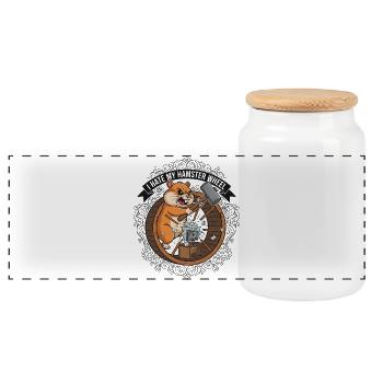 Je déteste ma roue de hamster de travail - Boîte à biscuits avec couvercle en bois - blanc - Devant