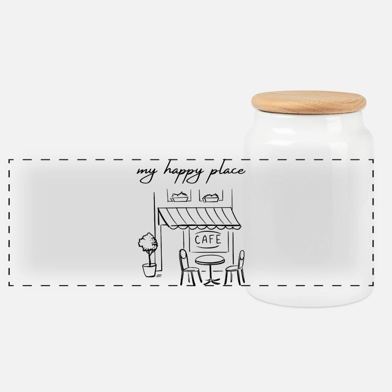 Design fehlt - Panorama Keksdose mit Holzdeckel - Weiß