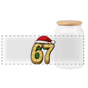 67 Numéro Biscuit Noël - Boîte à biscuits avec couvercle en bois - blanc - Devant
