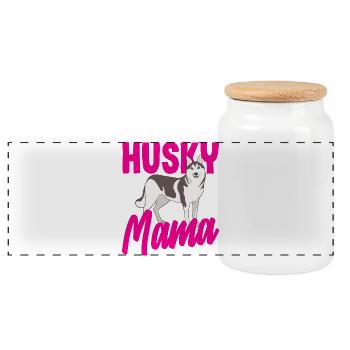 Lustiges Husky Huskyhalter Huskybesitzer Geschenk - Panorama Keksdose mit Holzdeckel - Weiß - Vorne