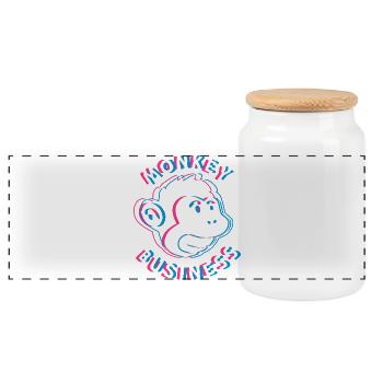Monkey Business 3D - Art urbain graffiti Affe - Boîte à biscuits avec couvercle en bois - blanc - Devant