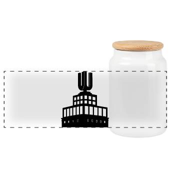 Dortmund U - Boîte à biscuits avec couvercle en bois - blanc - Devant