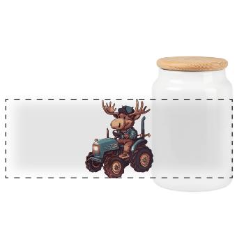 Éleveur de tracteurs d’orignaux - Boîte à biscuits avec couvercle en bois - blanc - Devant