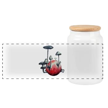 a very fungi Christmas! - Panoramic Cookie Jar with Wooden Lid - white - Front