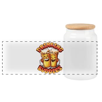 Partenaires buveurs de bière Regardez les chopes de bière drôles - Boîte à biscuits avec couvercle en bois - blanc - Devant