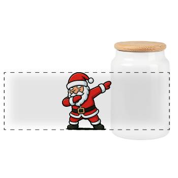 Humoriste dansant du Père Noël Dab - Boîte à biscuits avec couvercle en bois - blanc - Devant