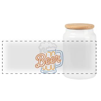 Beer - Cool Beer Logo - Panoramic Cookie Jar with Wooden Lid - white - Front
