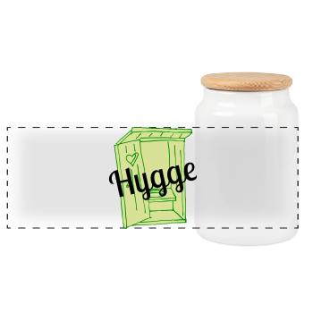 Hygge - Boîte à biscuits avec couvercle en bois - blanc - Devant