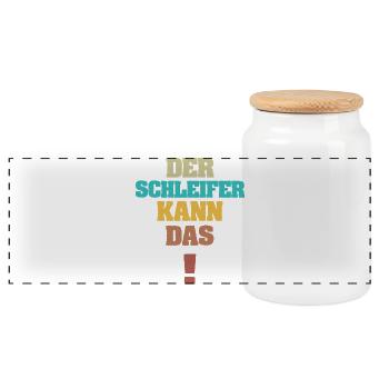 Grinder en tant que drôle - Boîte à biscuits avec couvercle en bois - blanc - Devant