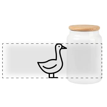 Oie - Boîte à biscuits avec couvercle en bois - blanc - Devant