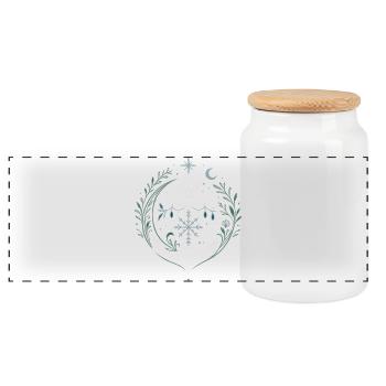 Maritime Christmas Anchor with Moon and Stars - Panoramic Cookie Jar with Wooden Lid - white - Front