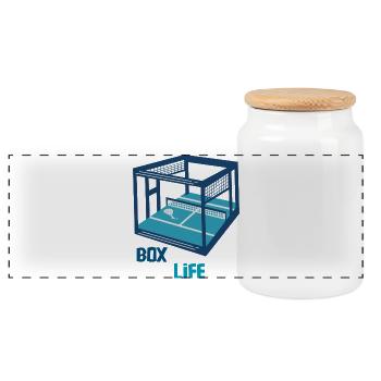 Box Life Court Padel - Panoramic Cookie Jar with Wooden Lid - white - Front