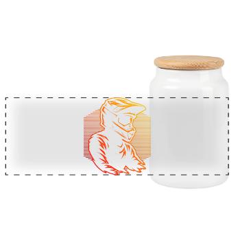 Motocross motif with recognition value - Panoramic Cookie Jar with Wooden Lid - white - Front