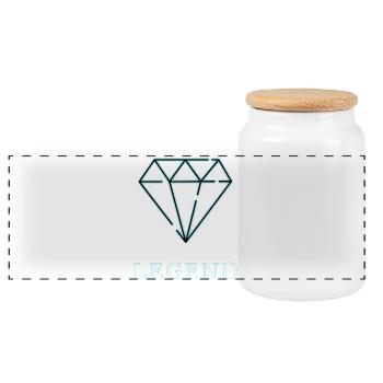 LEGEND – Diamond Design - Panorama Keksdose mit Holzdeckel - Weiß - Vorne