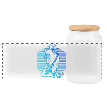 Un motif réservé au floorball - Boîte à biscuits avec couvercle en bois - blanc - Devant
