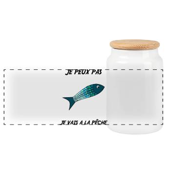 I CAN'T. I FISHED. FISHERMAN. HUMOR. RETIREMENT - Panoramic Cookie Jar with Wooden Lid - white - Front