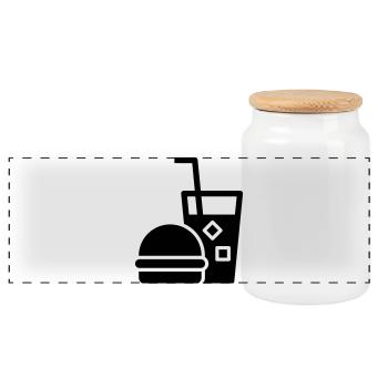 Restauration rapide, burgers, food trucks - Boîte à biscuits avec couvercle en bois - blanc - Devant