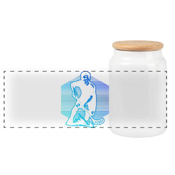 Motif floorball frais pour floorball - Boîte à biscuits avec couvercle en bois - blanc - Devant