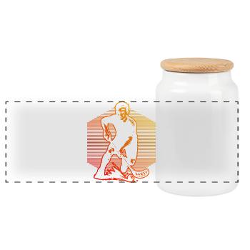 Motif floorball frais pour floorball - Boîte à biscuits avec couvercle en bois - blanc - Devant