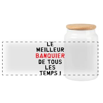 Meilleur banquier de tous les temps ! - Boîte à biscuits avec couvercle en bois - blanc - Devant