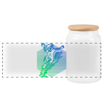 Handball illustration for handball for women - Panoramic Cookie Jar with Wooden Lid - white - Front