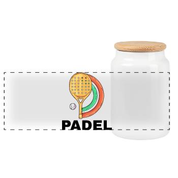 Je peux pas j ai padel - Boîte à biscuits avec couvercle en bois - blanc - Devant