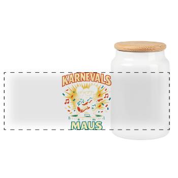 Cadeau de parfum Mouse Rock Carnival Cute - Boîte à biscuits avec couvercle en bois - blanc - Devant