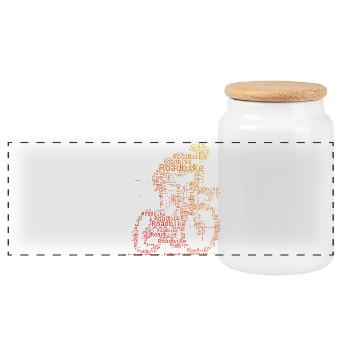 Tolles Rennrad Geschenk für Rennrad - Panorama Keksdose mit Holzdeckel - Weiß - Vorne