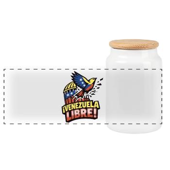 Venezuela libre - Boîte à biscuits avec couvercle en bois - blanc - Devant