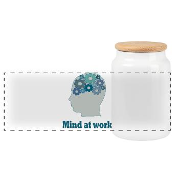 Der Geist bei der Arbeit – Creative Minds Edition - Panorama Keksdose mit Holzdeckel - Weiß - Vorne