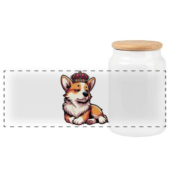 Corgi Corgis Welsh Corgi Corgi Owners Corgis - Panoramic Cookie Jar with Wooden Lid - white - Front