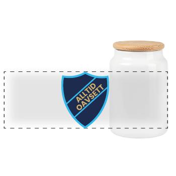 Always Regardless of Shield Design - Panoramic Cookie Jar with Wooden Lid - white - Front