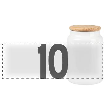 10 Numbers - Panoramic Cookie Jar with Wooden Lid - white - Front