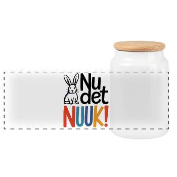 Nu Det Nuuk - Greenland Humor Design With Nuuk - Panoramic Cookie Jar with Wooden Lid - white - Front