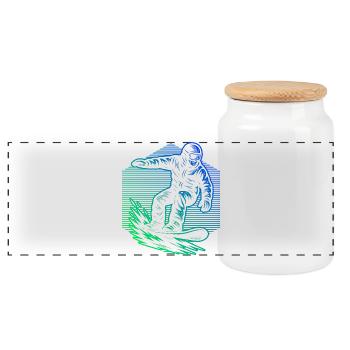 Snowboard vibes for snowboard - Panoramic Cookie Jar with Wooden Lid - white - Front