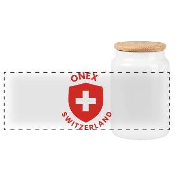 Bouclier suisse avec croix blanche - Boîte à biscuits avec couvercle en bois - blanc - Devant