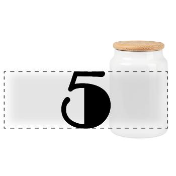 5. ANNIVERSAIRE. 5 ANS. 5e ANNIVERSAIRE. ENFANT - Boîte à biscuits avec couvercle en bois - blanc - Devant