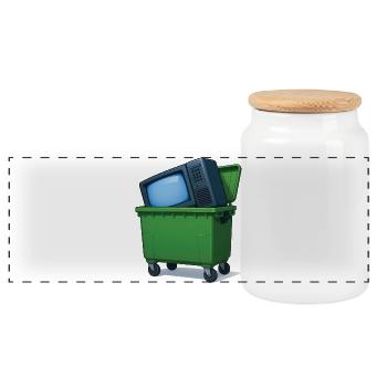 TRASH TV - geek & scifi - Panoramic Cookie Jar with Wooden Lid - white - Front