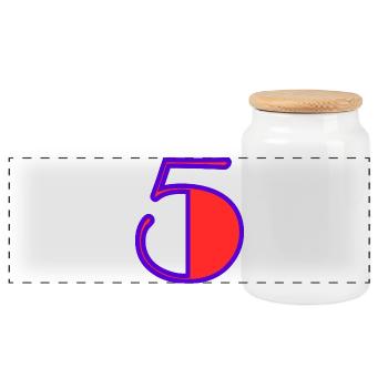 5. ANNIVERSAIRE. 5 ANS. 5e ANNIVERSAIRE. ENFANT. - Boîte à biscuits avec couvercle en bois - blanc - Devant