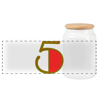 5. ANNIVERSAIRE. 5 ANS. 5e ANNIVERSAIRE - Boîte à biscuits avec couvercle en bois - blanc - Devant