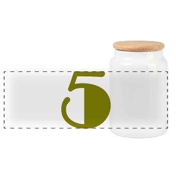 5. ANNIVERSAIRE. 5 ANS. 5e ANNIVERSAIRE - Boîte à biscuits avec couvercle en bois - blanc - Devant