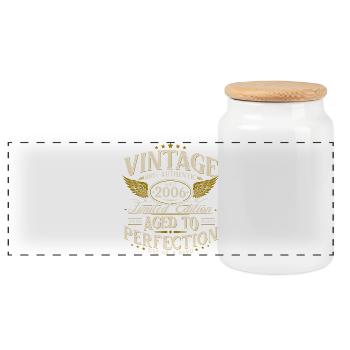 Cadeau d’anniversaire Vintage 2006 Vintage 2006 - Boîte à biscuits avec couvercle en bois - blanc - Devant