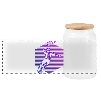 Conception du Padel Power Padel - Boîte à biscuits avec couvercle en bois - blanc - Devant