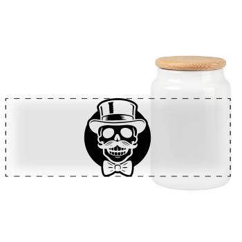 Groom Squelette - Boîte à biscuits avec couvercle en bois - blanc - Devant