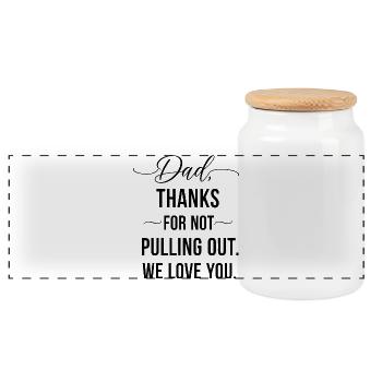 Papa, merci, je ne t’ai pas retiré, je t’aime. - Boîte à biscuits avec couvercle en bois - blanc - Devant