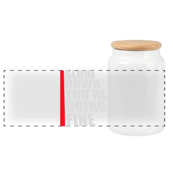 Ralentis, tu t’en sors bien, motivation en disant logo - Boîte à biscuits avec couvercle en bois - blanc - Devant