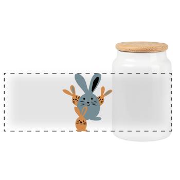 Pâques - Boîte à biscuits avec couvercle en bois - blanc - Devant